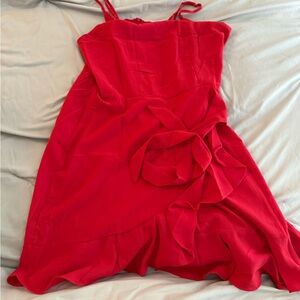 Elegant Red Sleeveless Dress Large